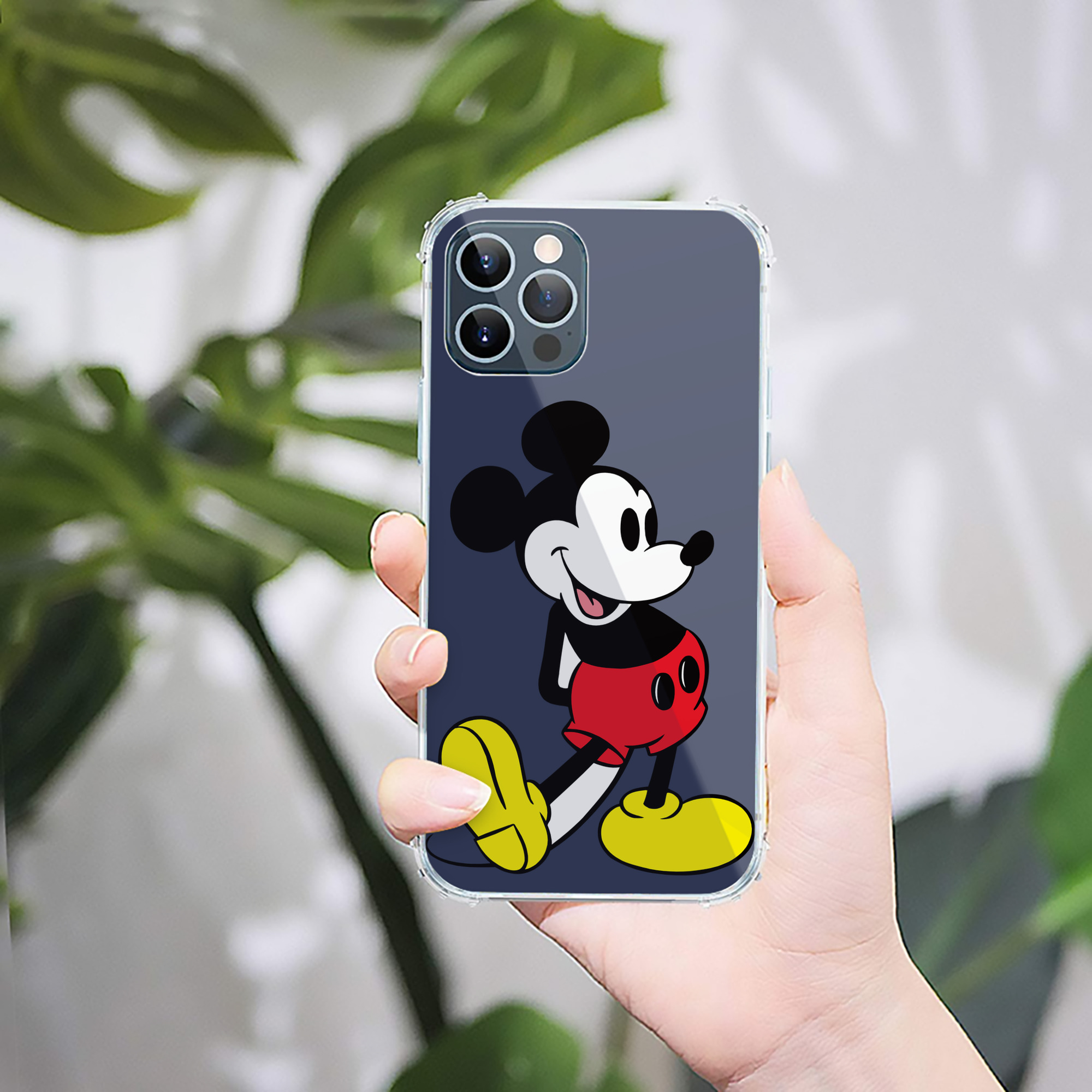 （画像用） ミッキーマウス Mickey Mouse 【iPhone 12シリーズ対応】透明スマホケース（クリアソフトケース）